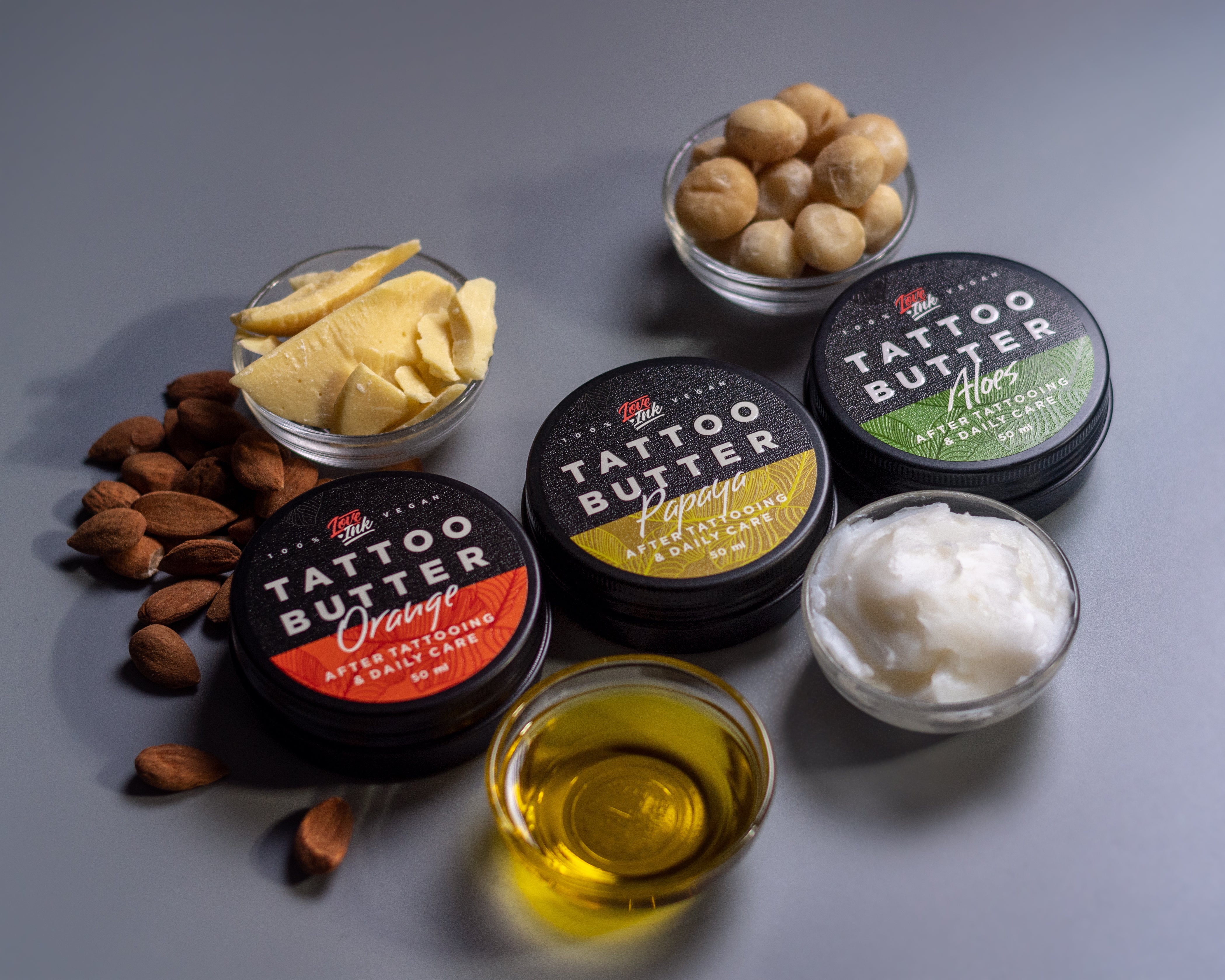 Zestaw Tattoo Butter 3 x 50 ml (Orange, Papaya, Aloes)